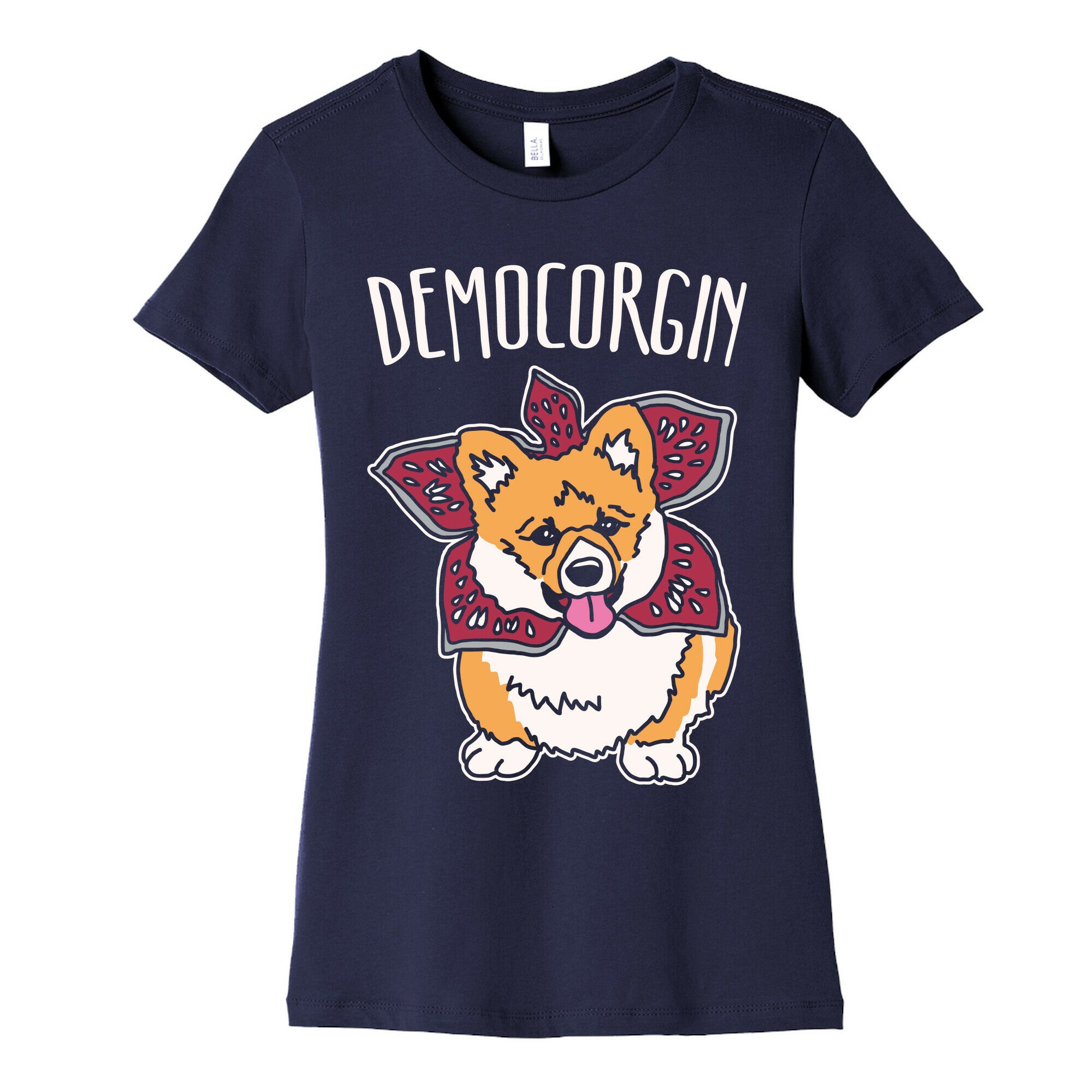 Democorgin Parody White Print Women's Cotton Tee