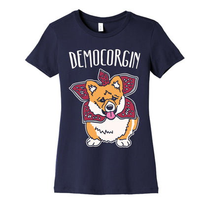 Democorgin Parody White Print Women's Cotton Tee