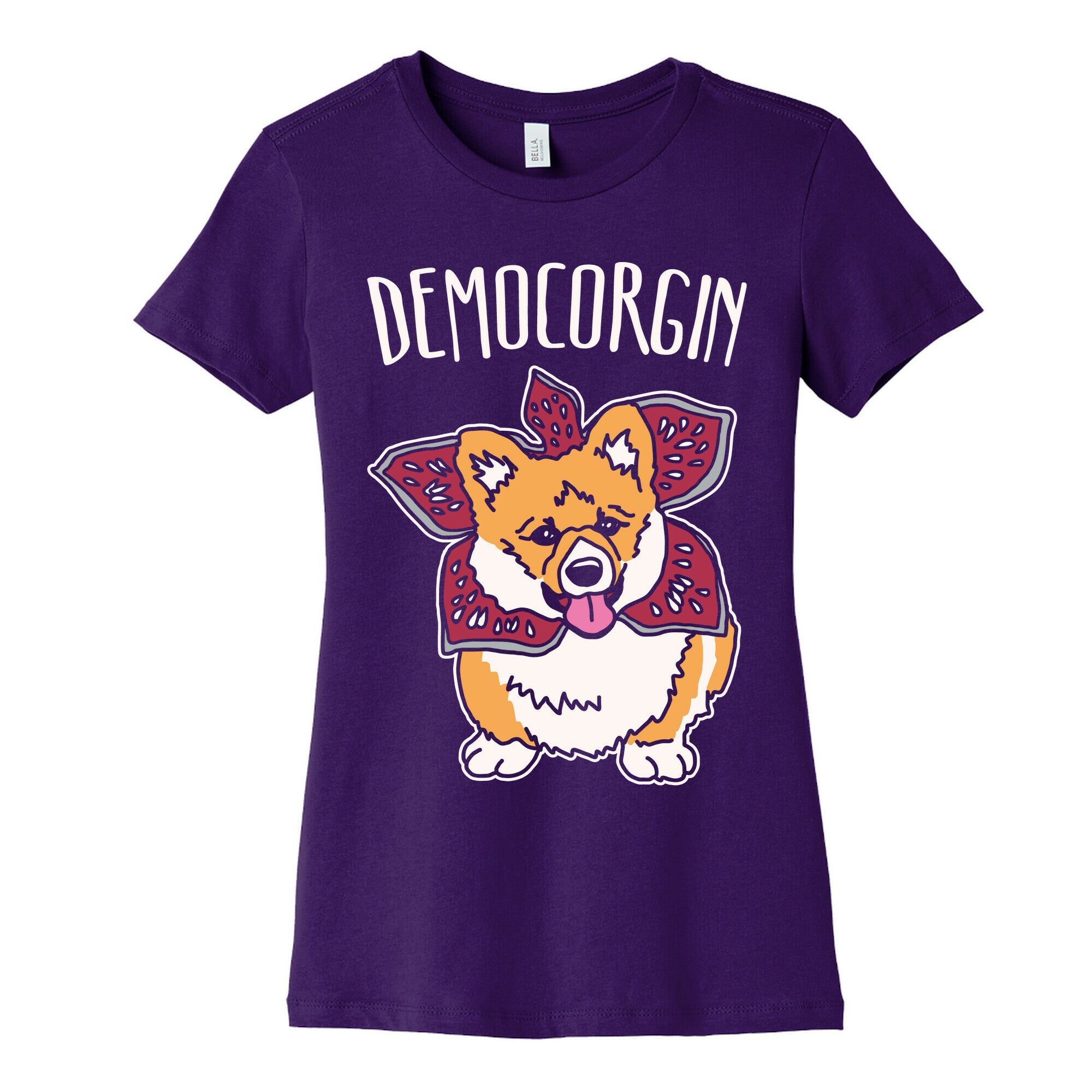 Democorgin Parody White Print Women's Cotton Tee