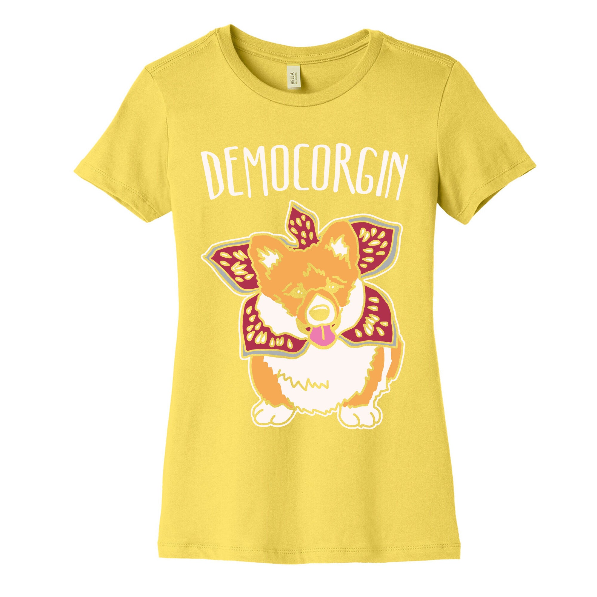 Democorgin Parody White Print Women's Cotton Tee