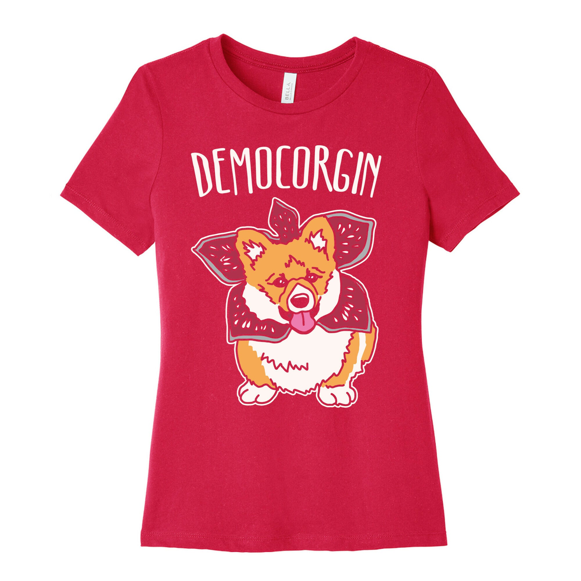 Democorgin Parody White Print Women's Cotton Tee