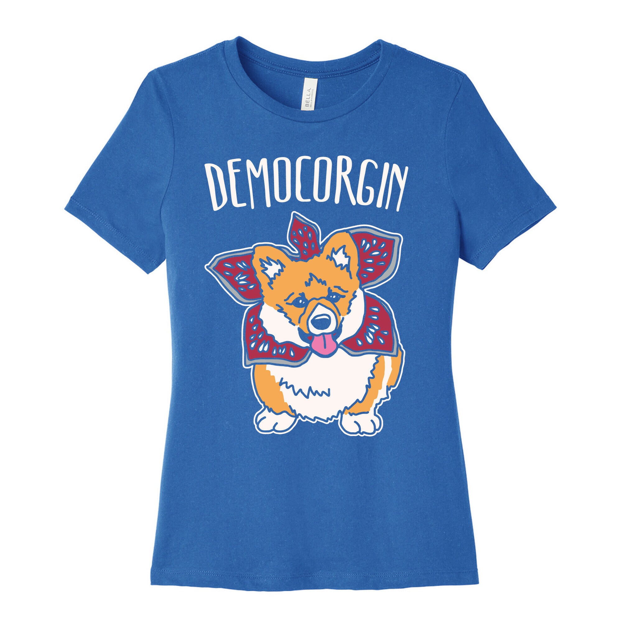 Democorgin Parody White Print Women's Cotton Tee