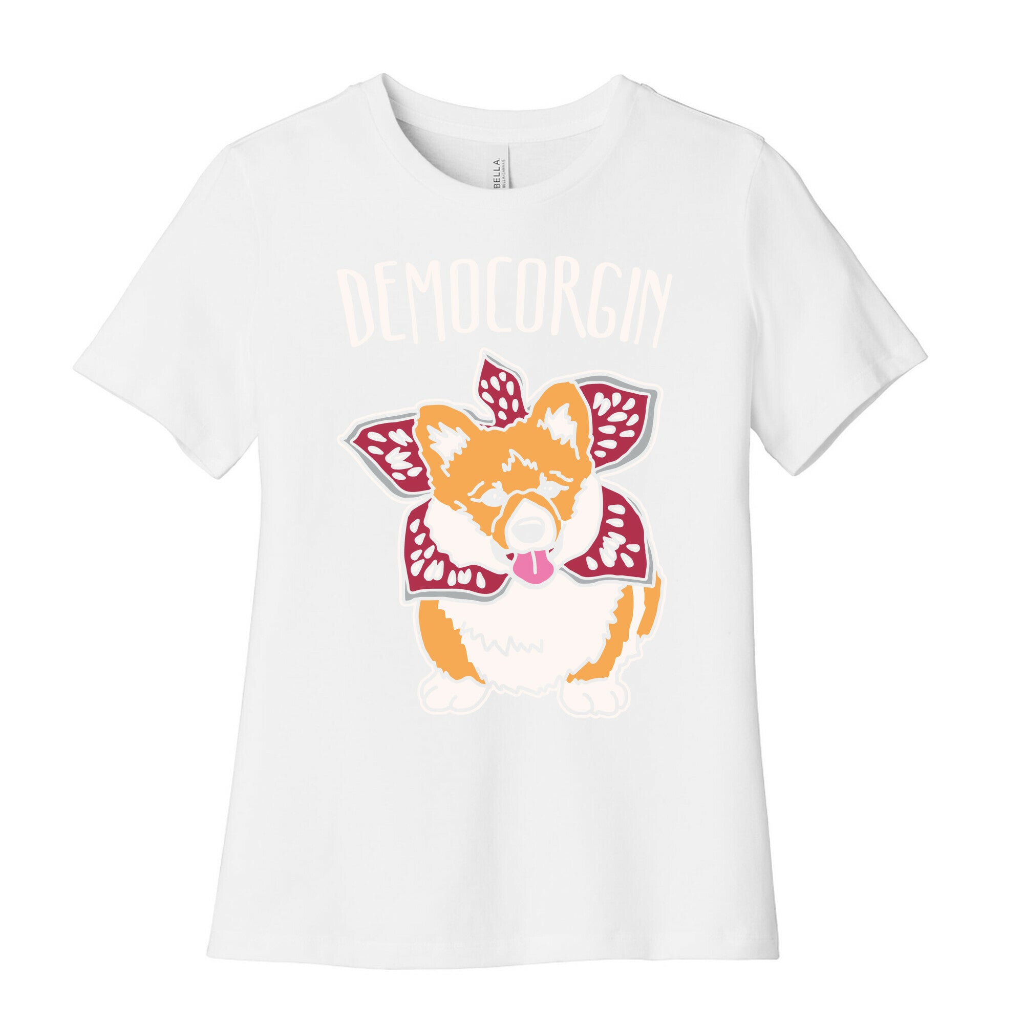 Democorgin Parody White Print Women's Cotton Tee
