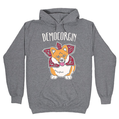 Democorgin Parody White Print Hoodie