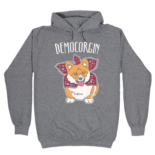 Democorgin Parody White Print Hoodie