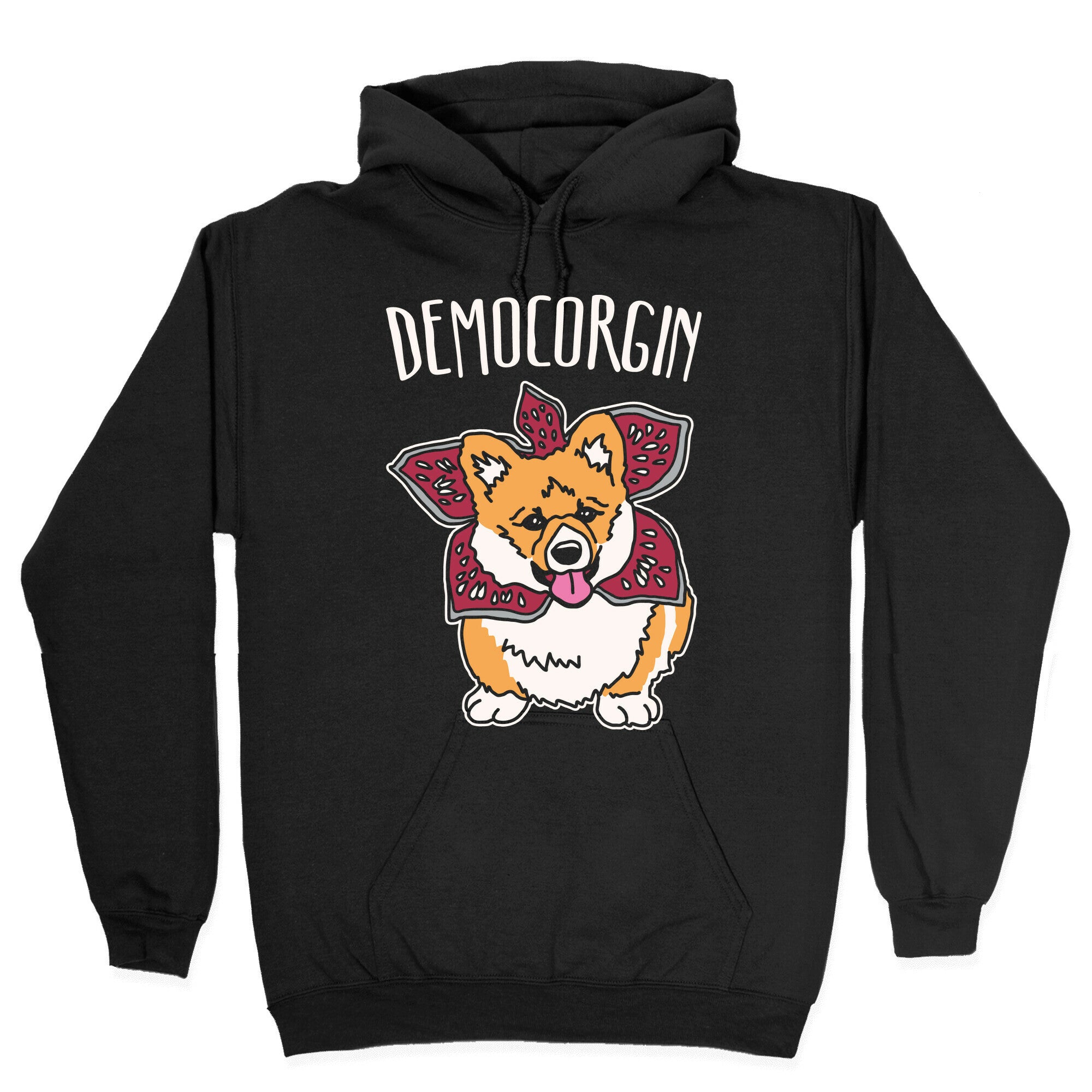 Democorgin Parody White Print Hoodie