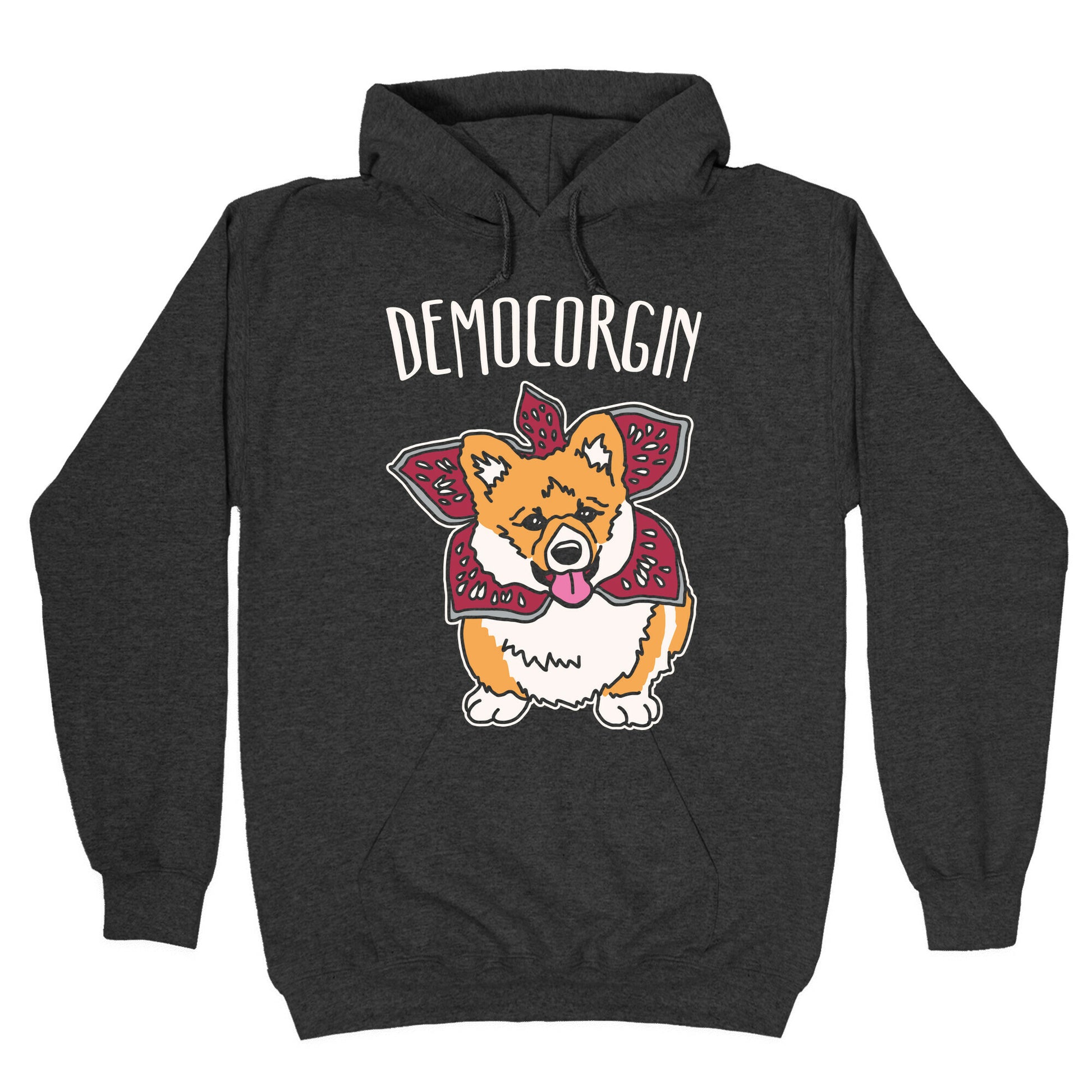 Democorgin Parody White Print Hoodie