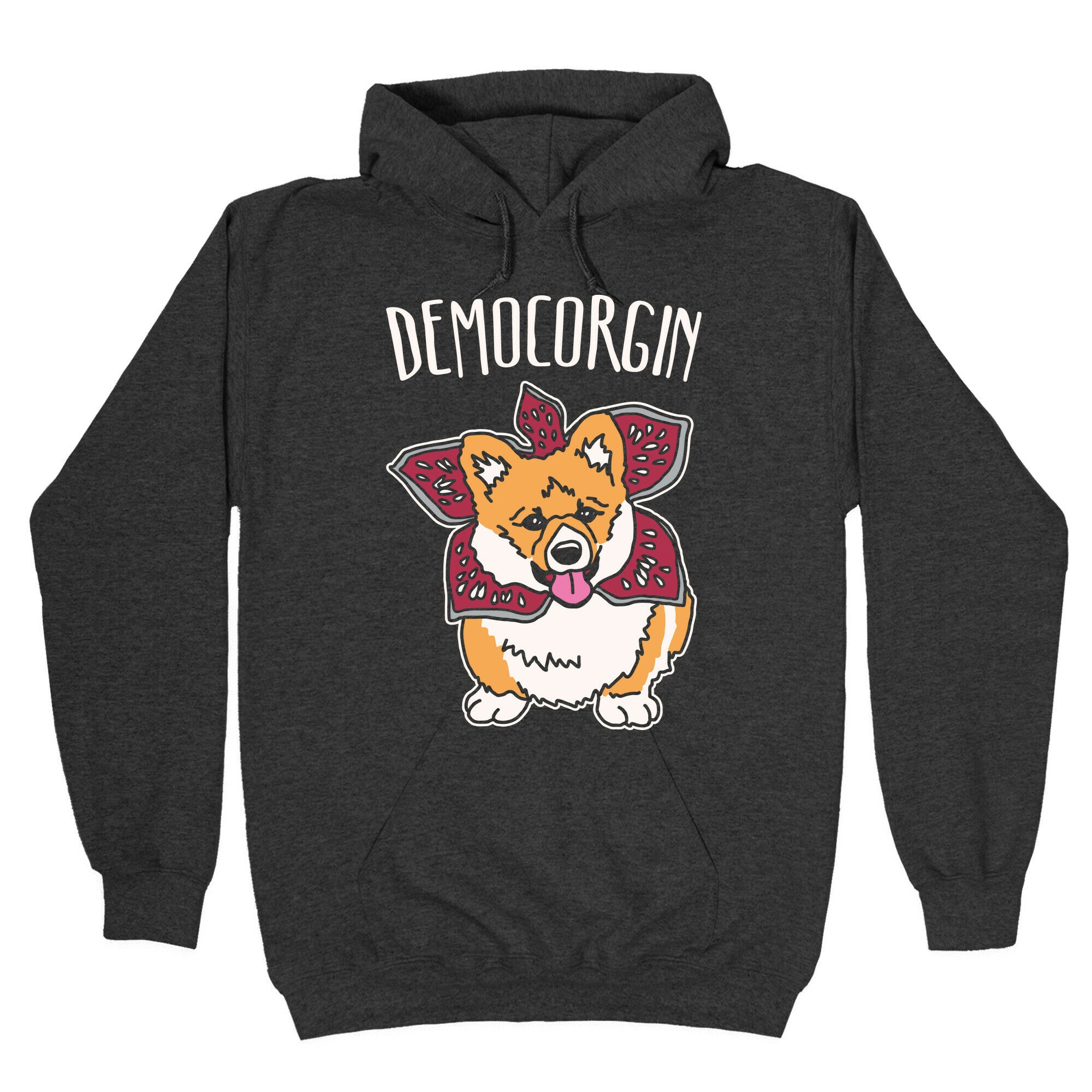Democorgin Parody White Print Hoodie