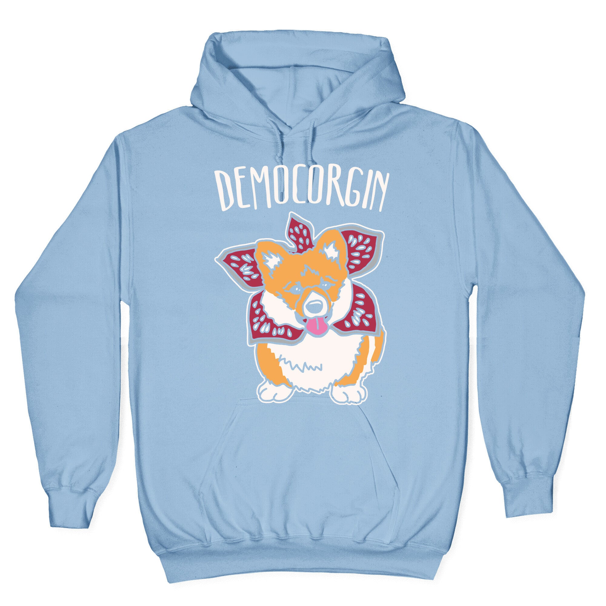 Democorgin Parody White Print Hoodie