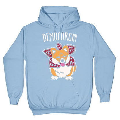 Democorgin Parody White Print Hoodie