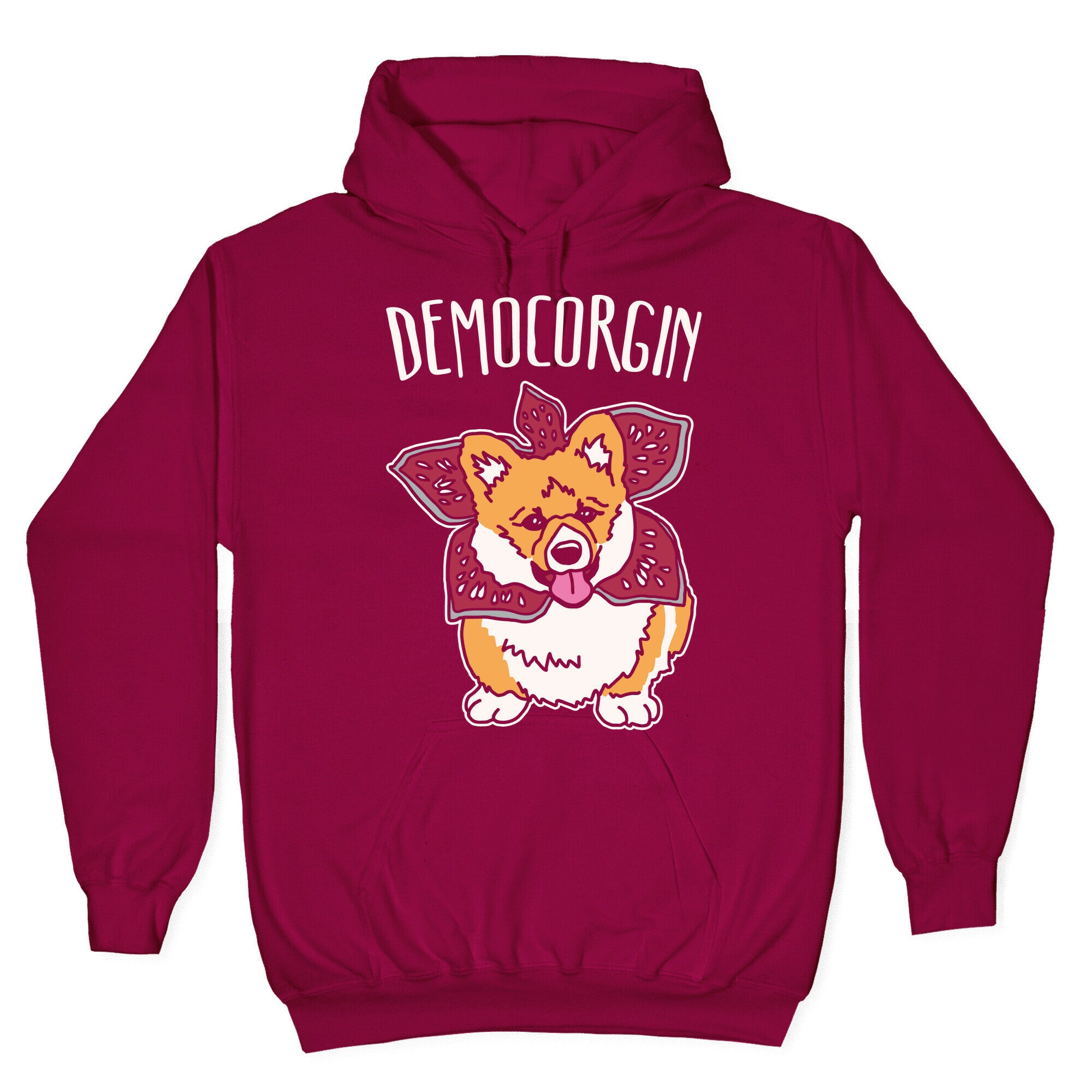 Democorgin Parody White Print Hoodie