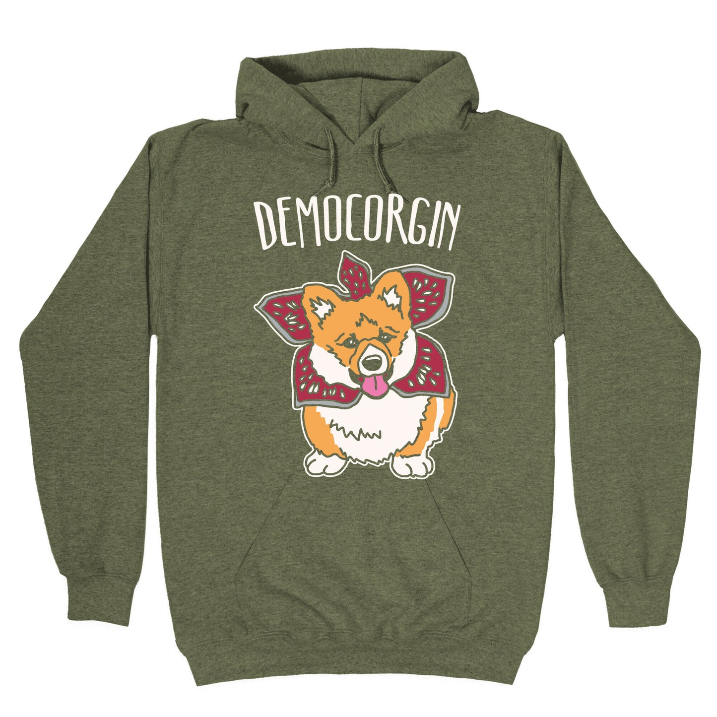 Democorgin Parody White Print Hoodie