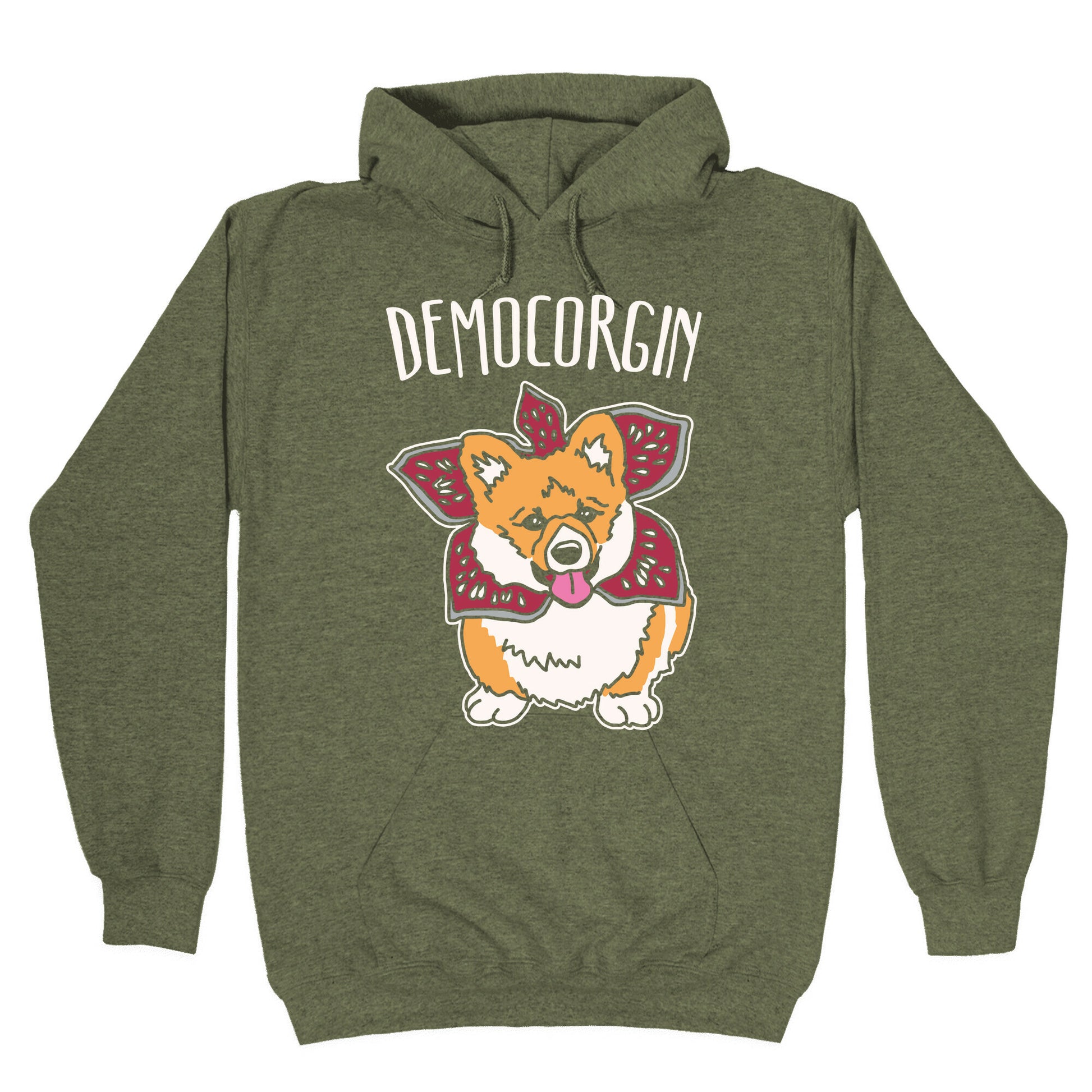 Democorgin Parody White Print Hoodie