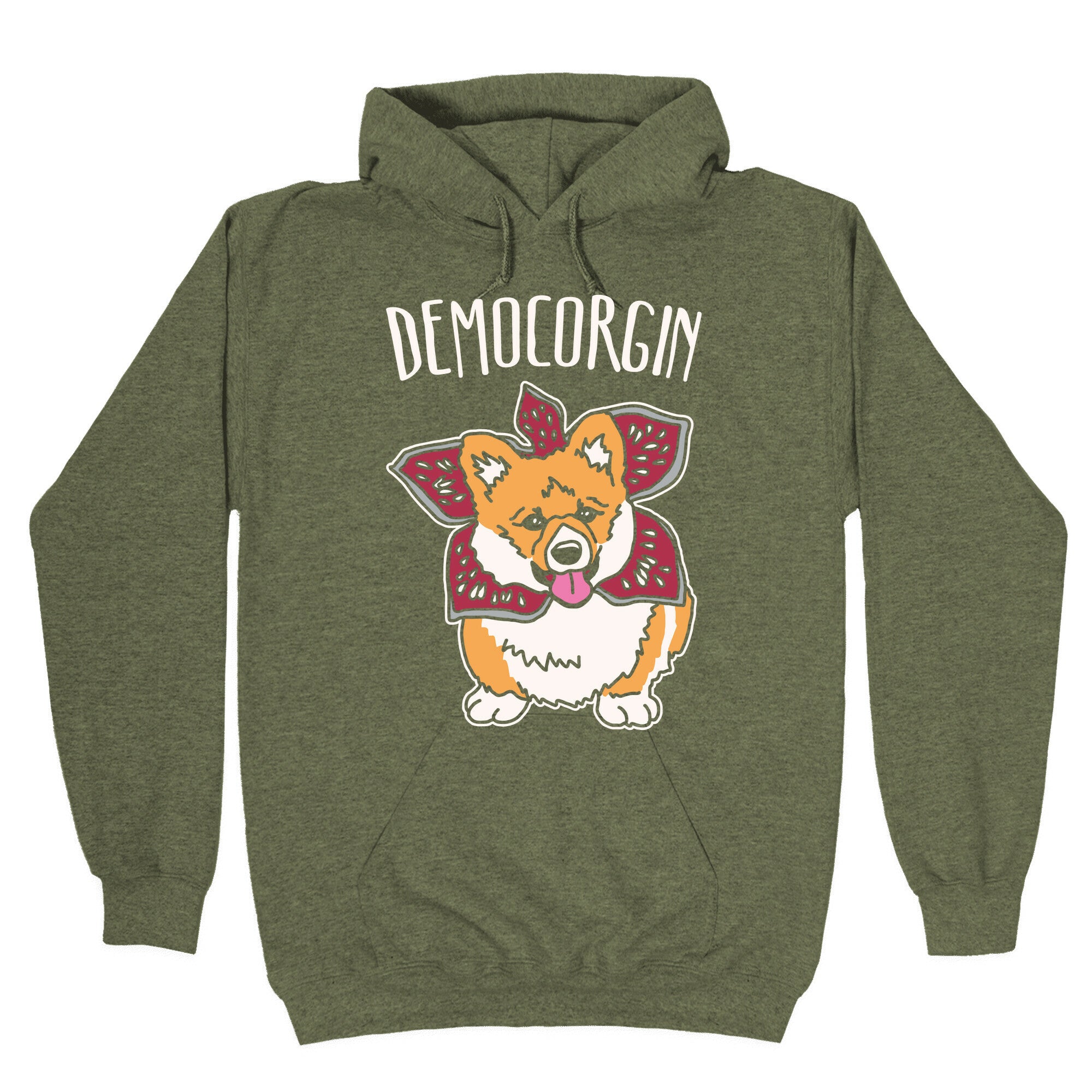 Democorgin Parody White Print Hoodie
