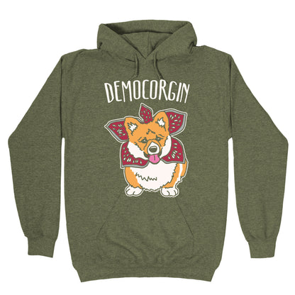 Democorgin Parody White Print Hoodie
