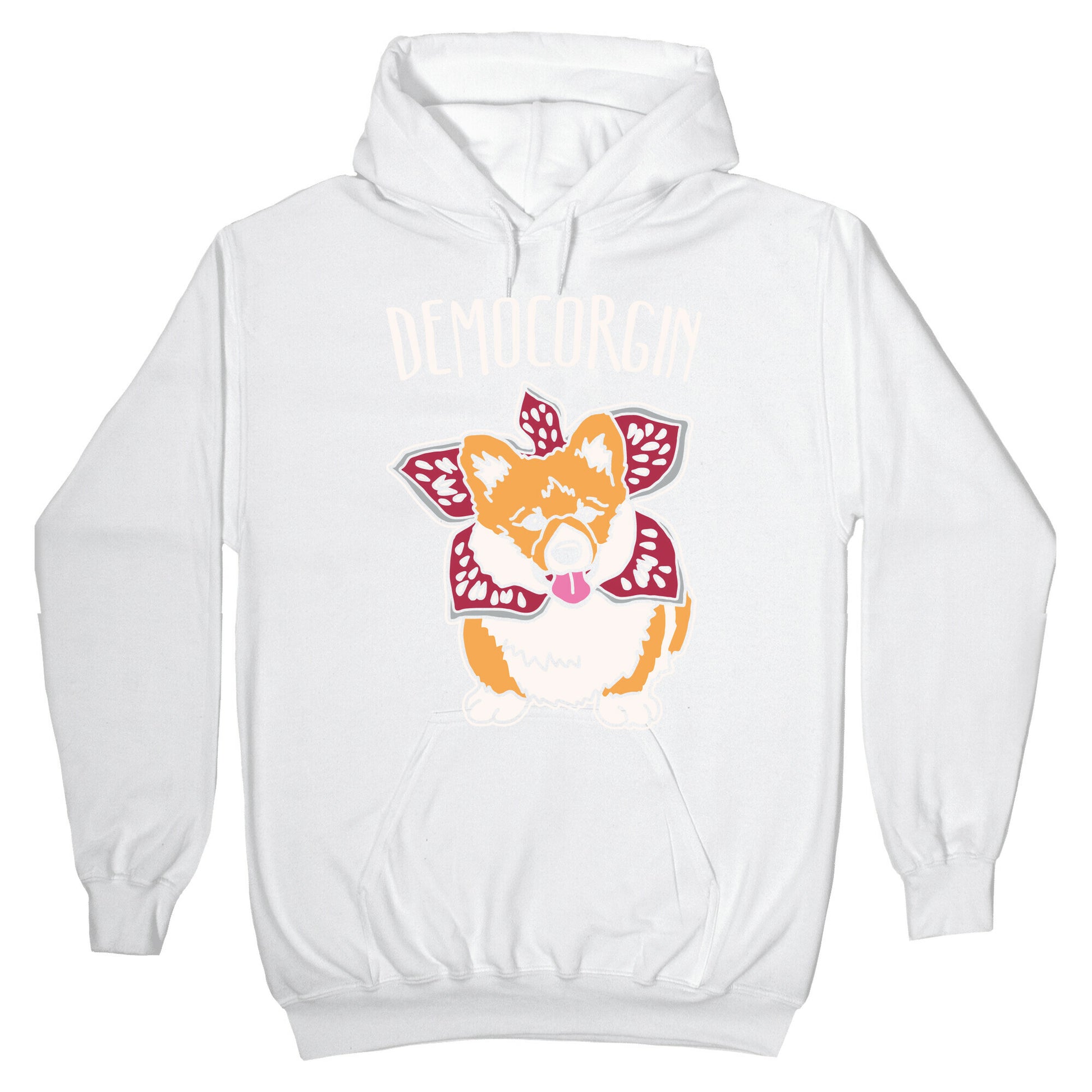 Democorgin Parody White Print Hoodie