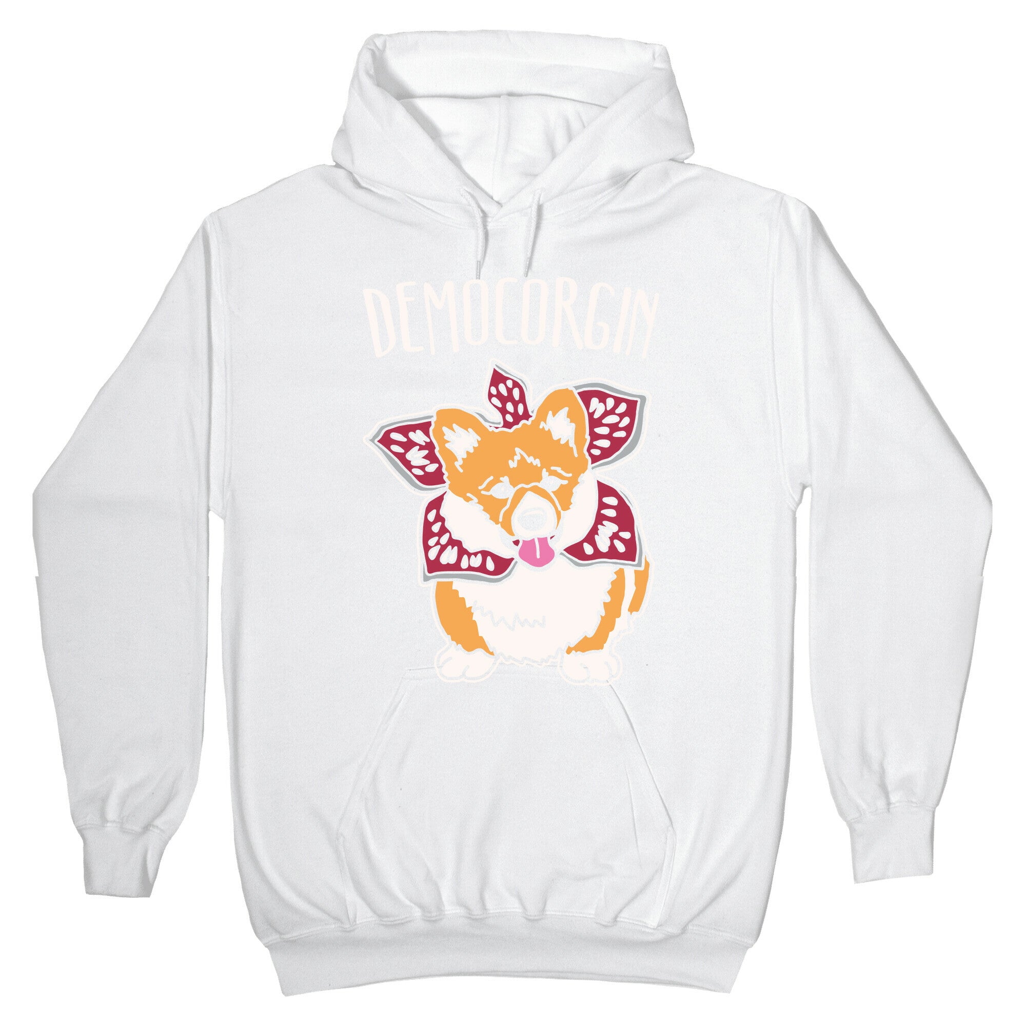 Democorgin Parody White Print Hoodie