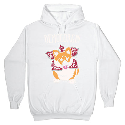 Democorgin Parody White Print Hoodie