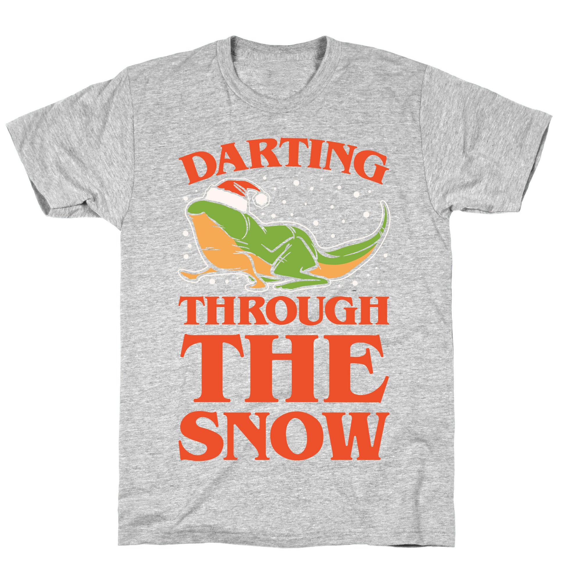 Darting Through The Snow Parody White Print T-Shirt