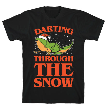 Darting Through The Snow Parody White Print T-Shirt