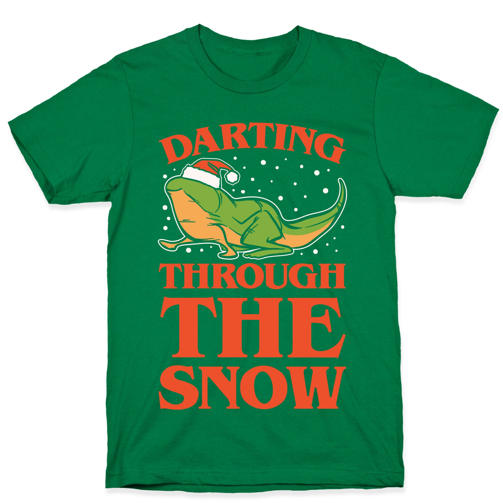 Darting Through The Snow Parody White Print T-Shirt