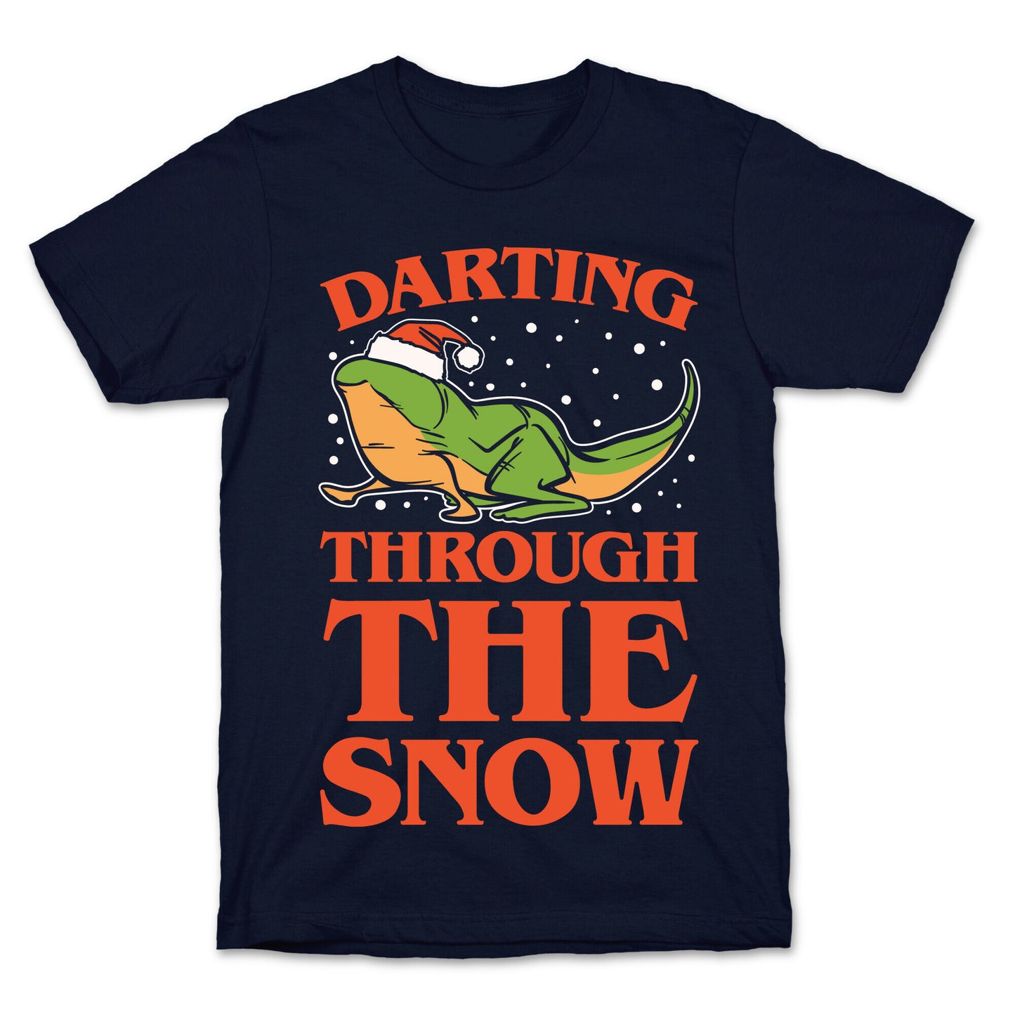 Darting Through The Snow Parody White Print T-Shirt