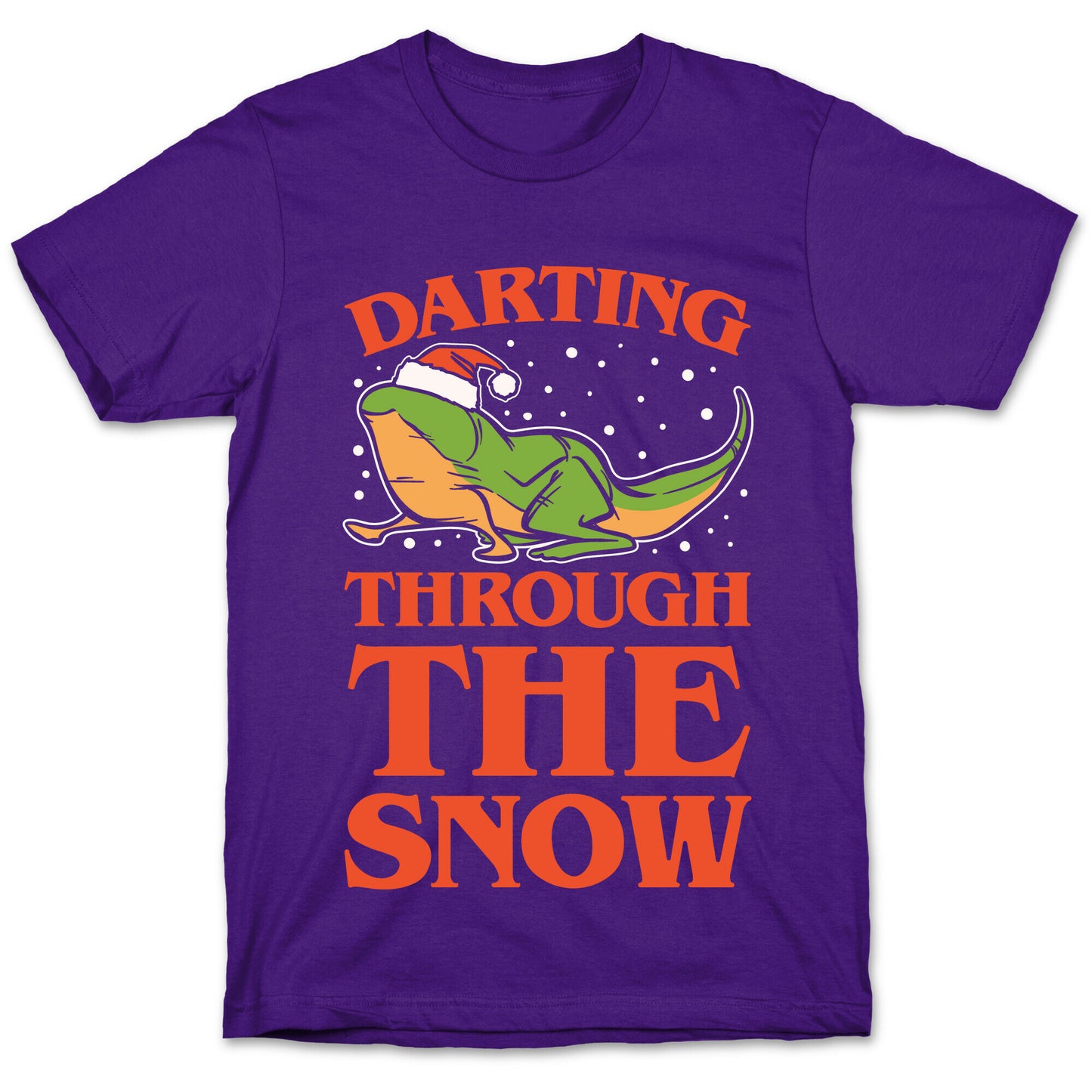 Darting Through The Snow Parody White Print T-Shirt