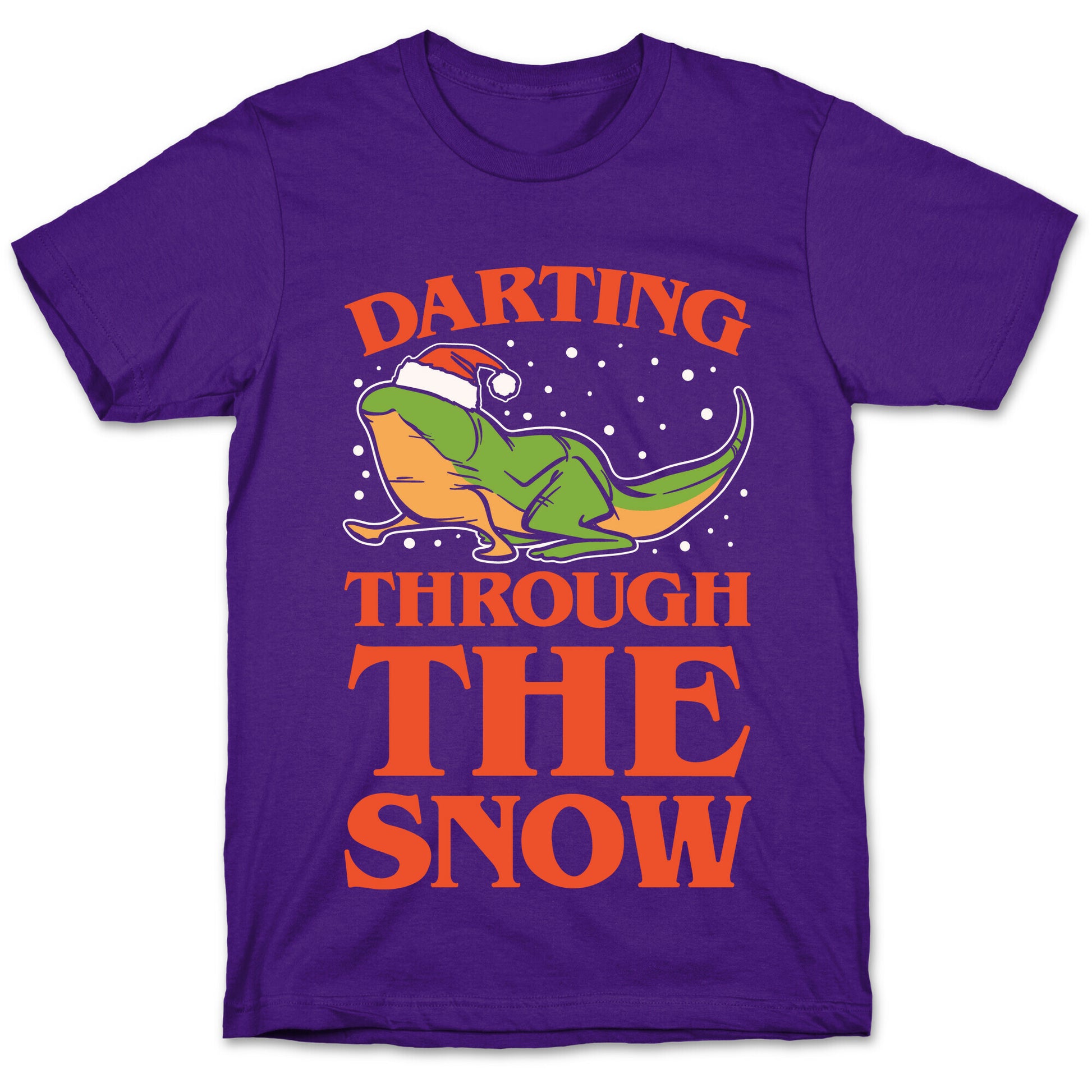 Darting Through The Snow Parody White Print T-Shirt