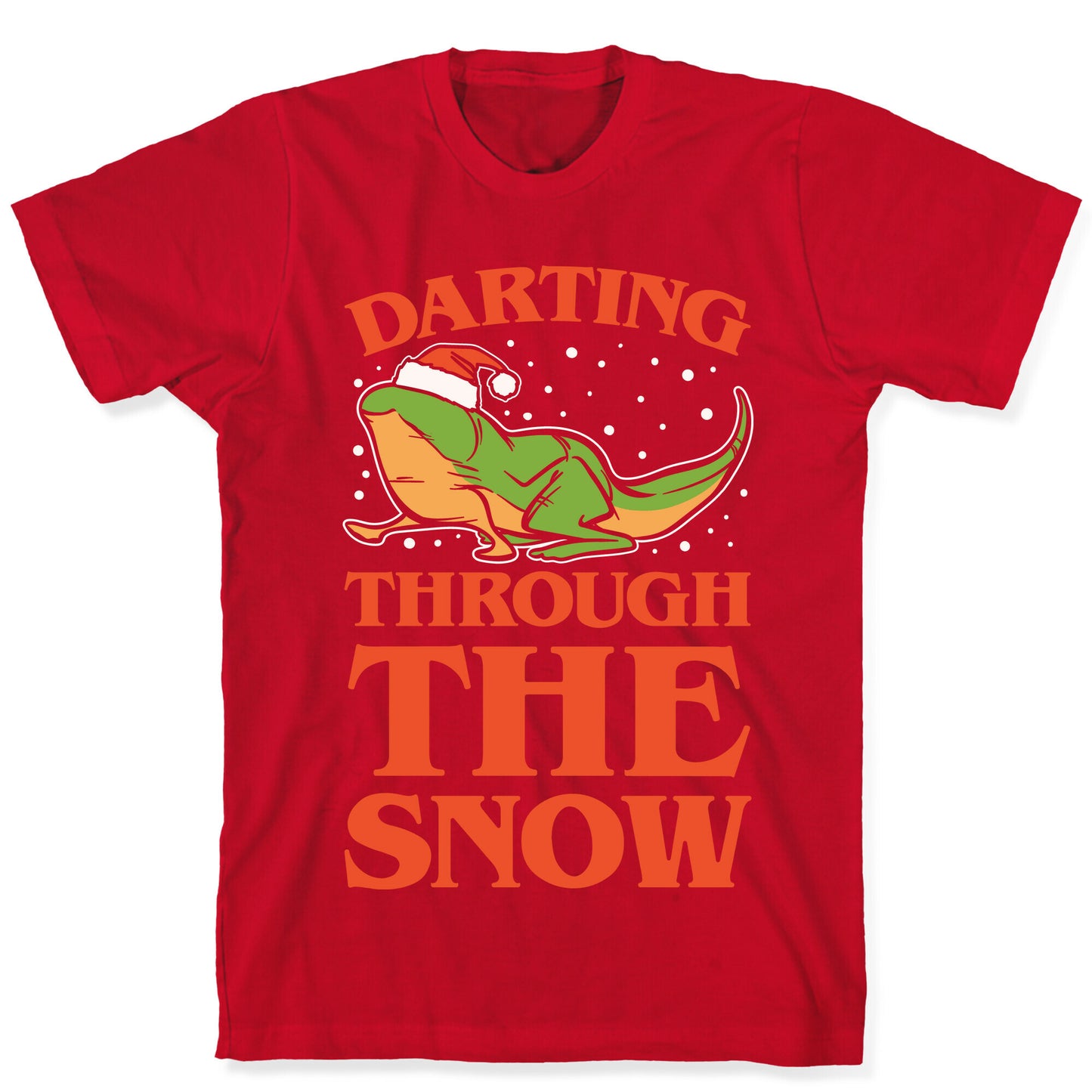 Darting Through The Snow Parody White Print T-Shirt