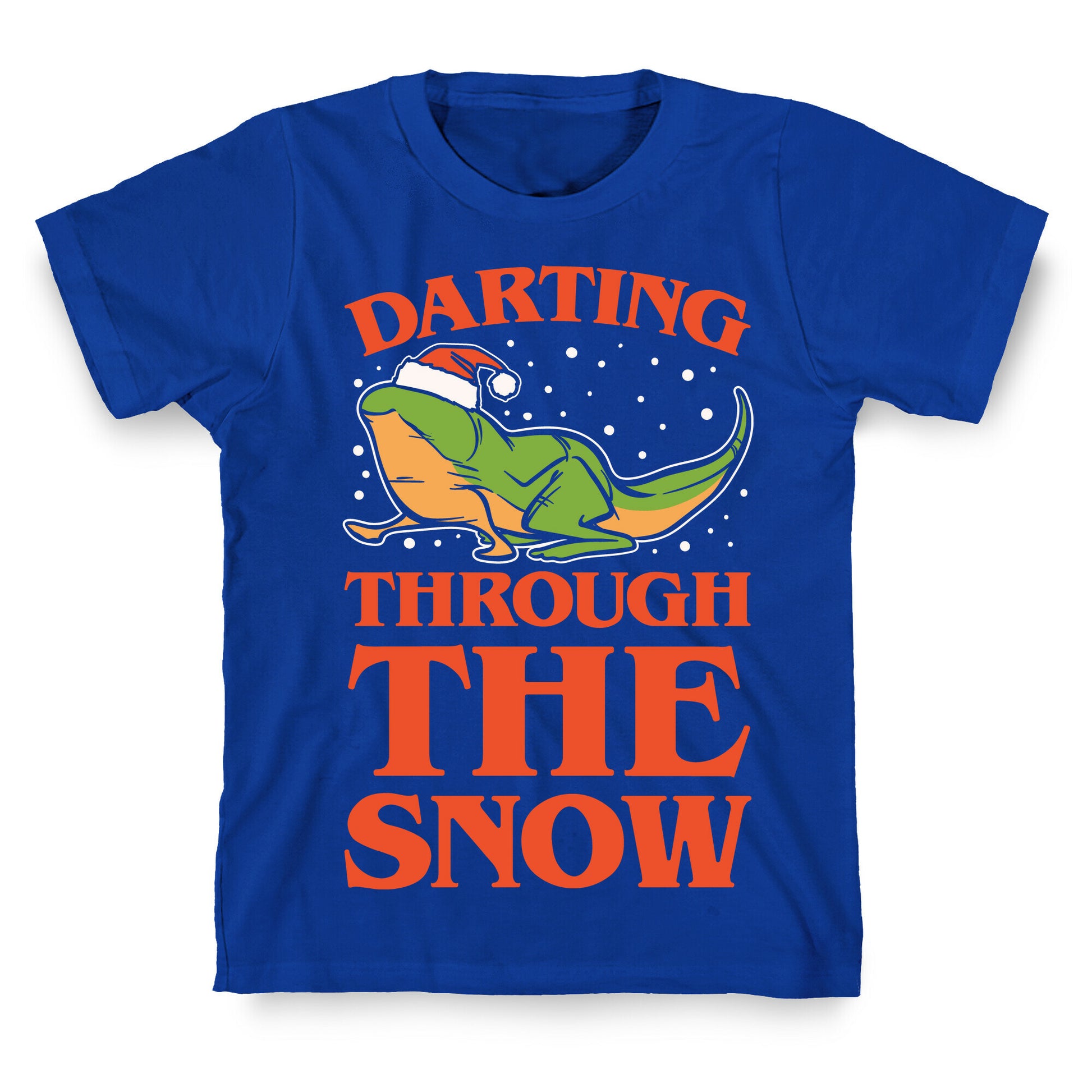 Darting Through The Snow Parody White Print T-Shirt