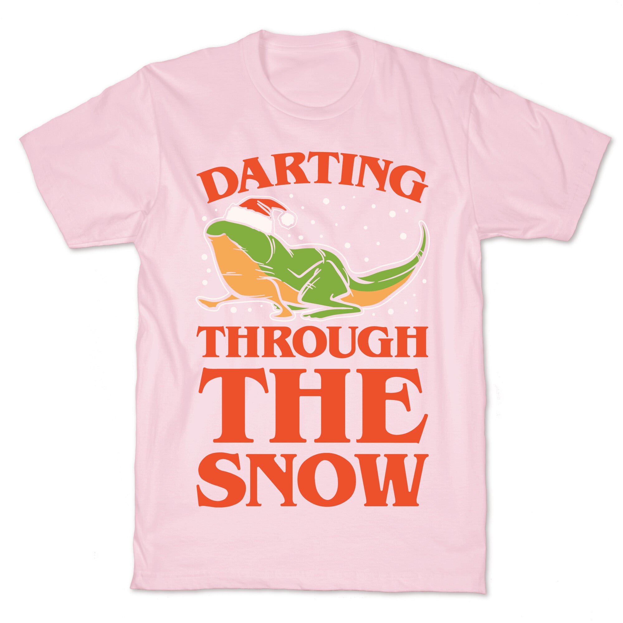 Darting Through The Snow Parody White Print T-Shirt
