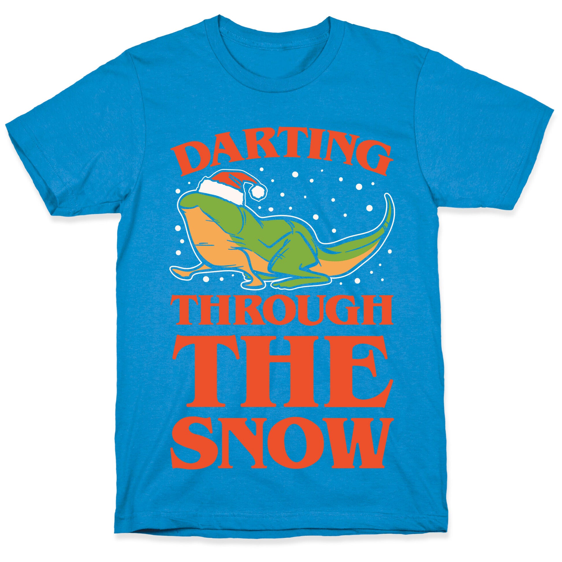 Darting Through The Snow Parody White Print T-Shirt