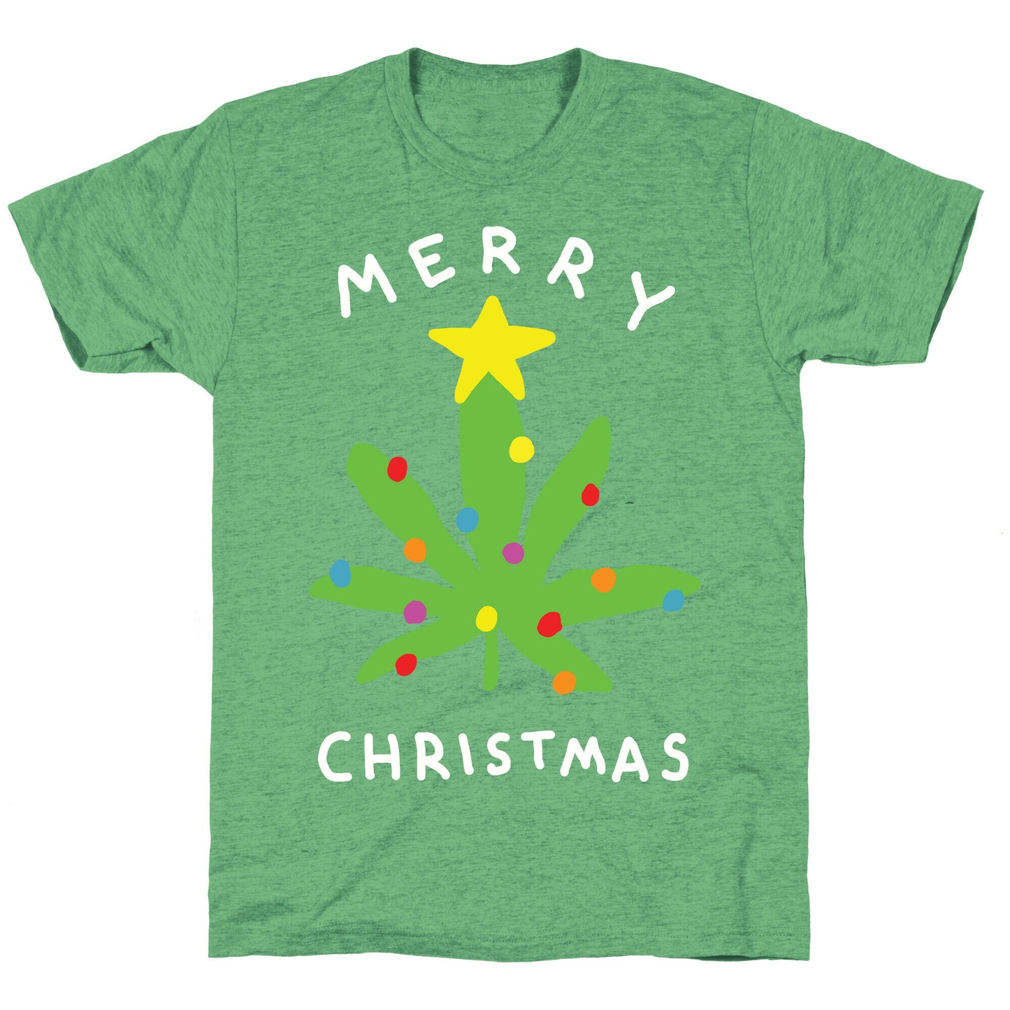 Merry Christmas Pot Leaf Unisex Triblend Tee