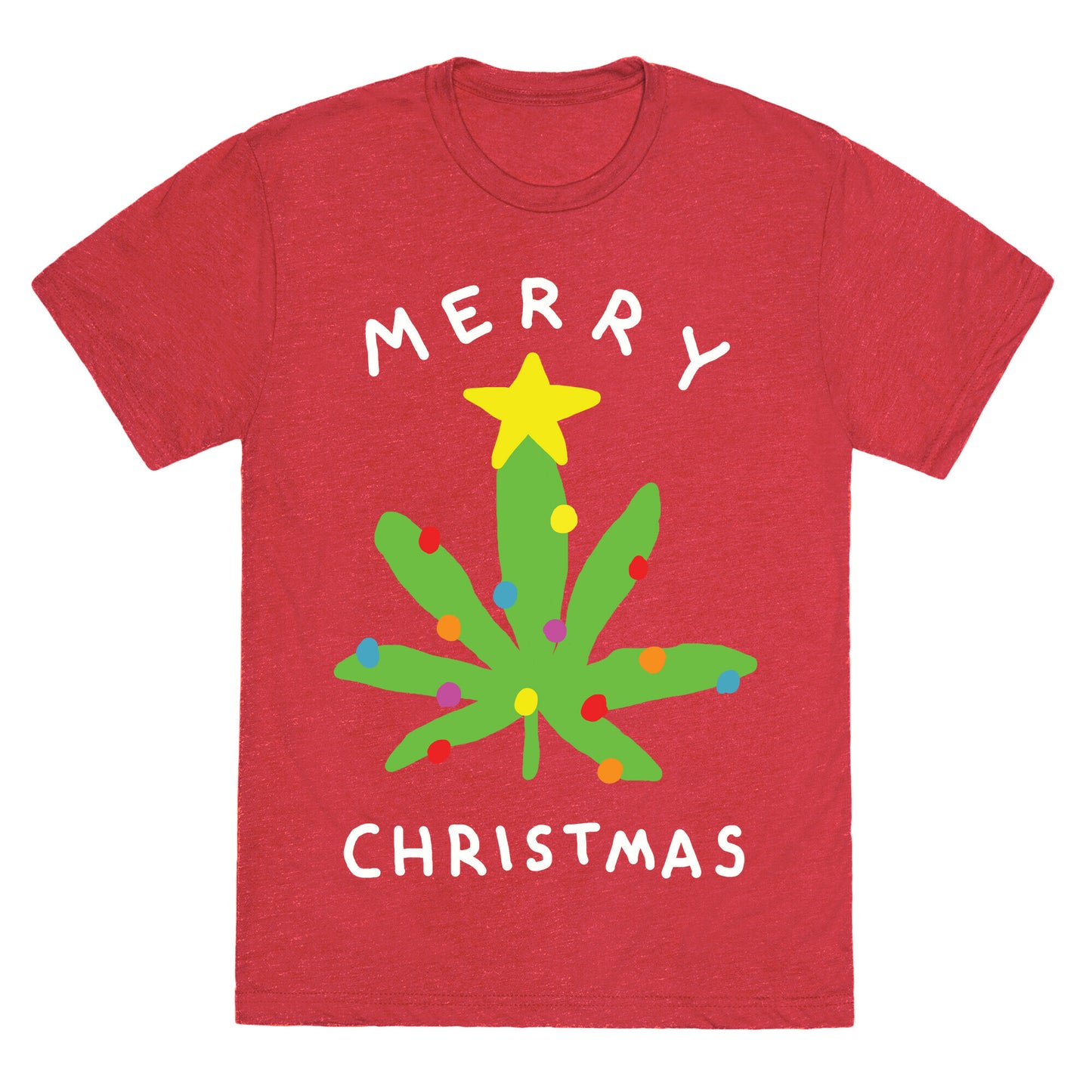Merry Christmas Pot Leaf Unisex Triblend Tee