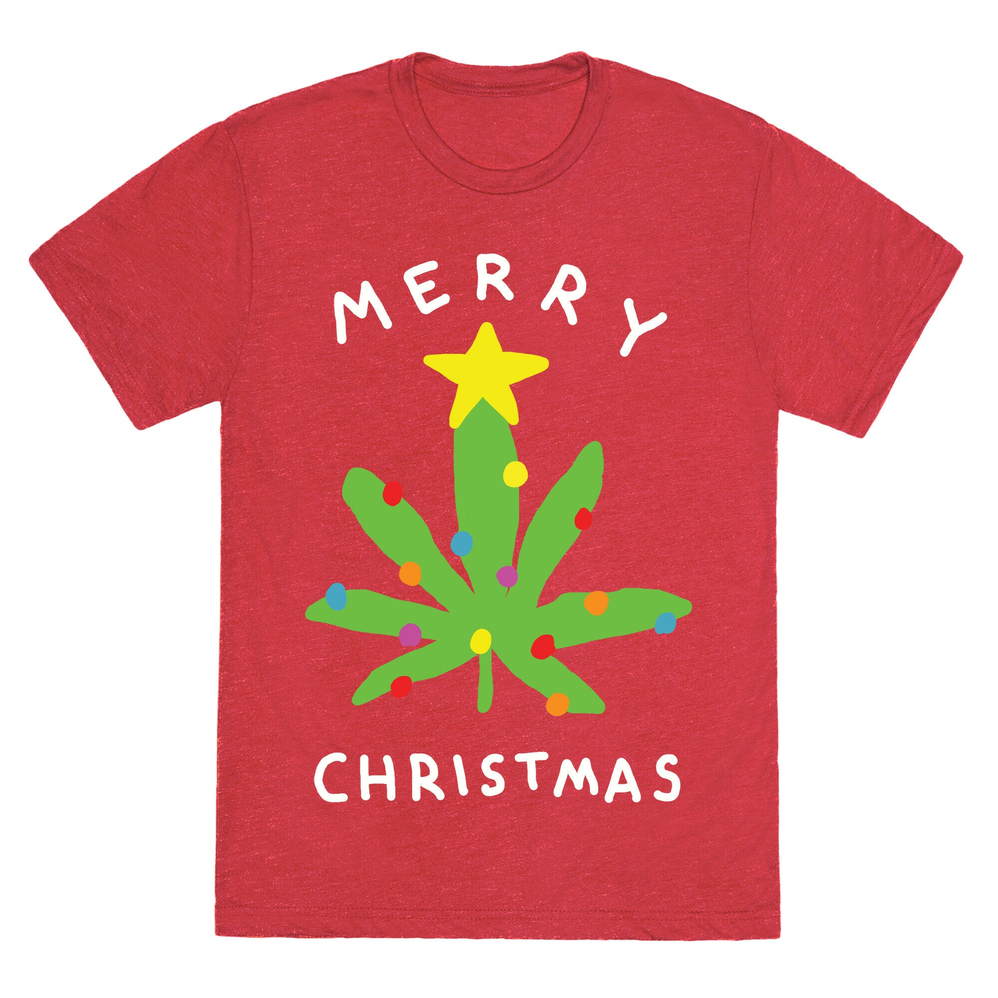 Merry Christmas Pot Leaf Unisex Triblend Tee