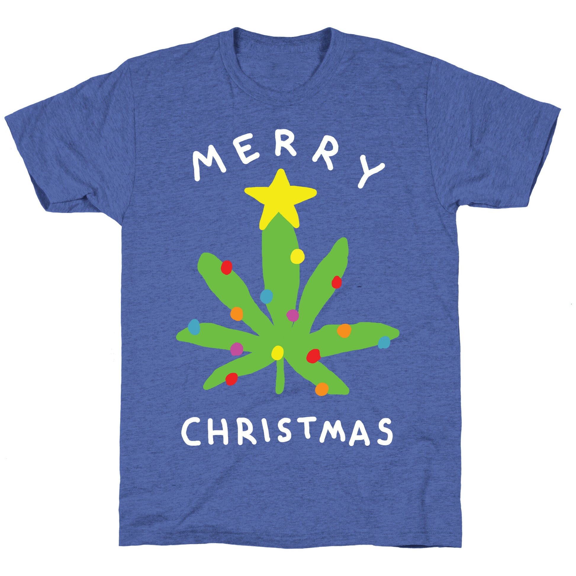 Merry Christmas Pot Leaf Unisex Triblend Tee