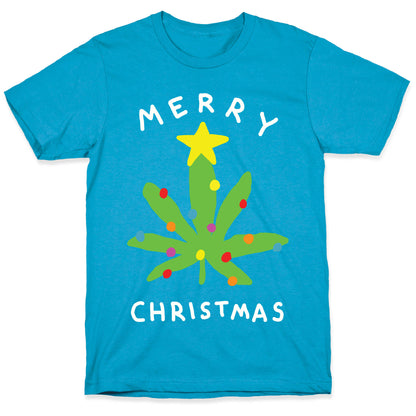 Merry Christmas Pot Leaf Unisex Triblend Tee
