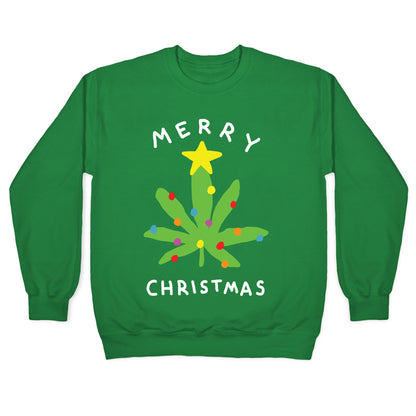 Merry Christmas Pot Leaf Crewneck Sweatshirt