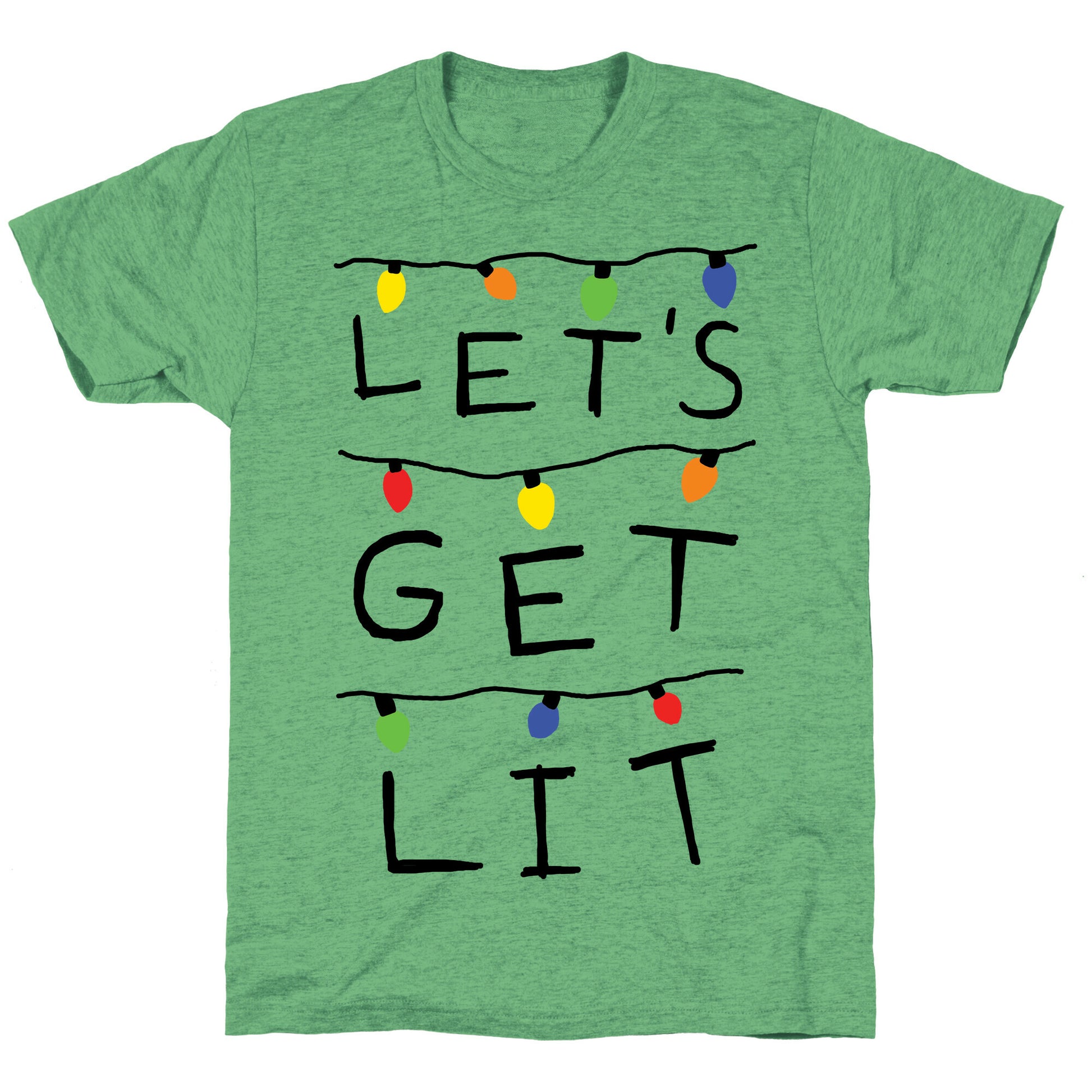 Let's Get Lit Christmas Lights Unisex Triblend Tee