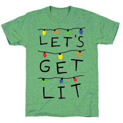 Let's Get Lit Christmas Lights Unisex Triblend Tee