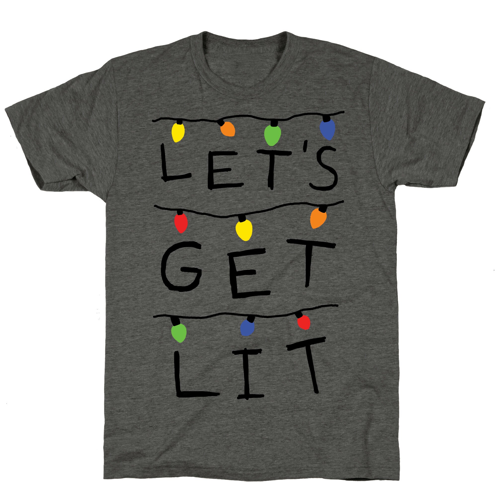 Let's Get Lit Christmas Lights Unisex Triblend Tee