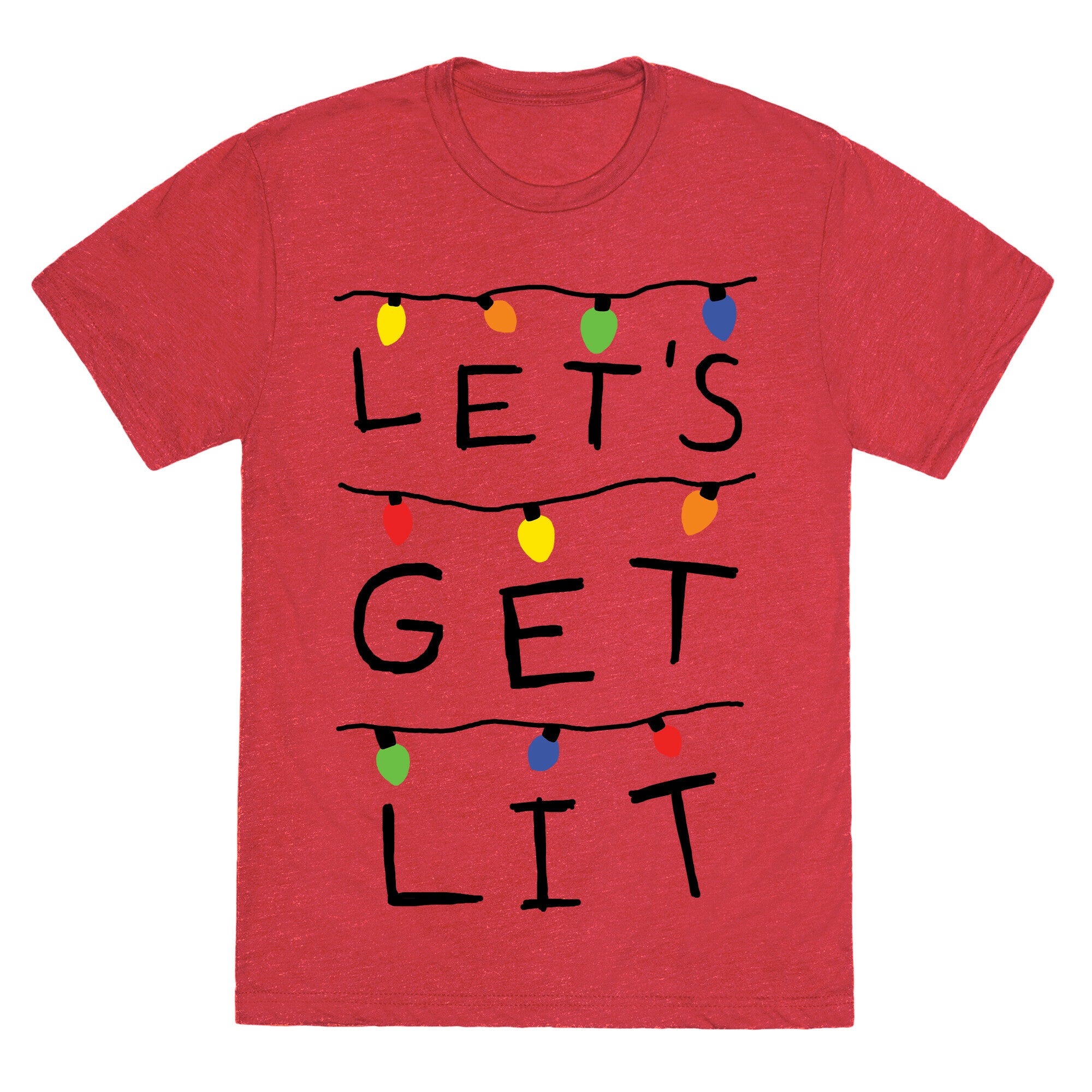 Let's Get Lit Christmas Lights Unisex Triblend Tee