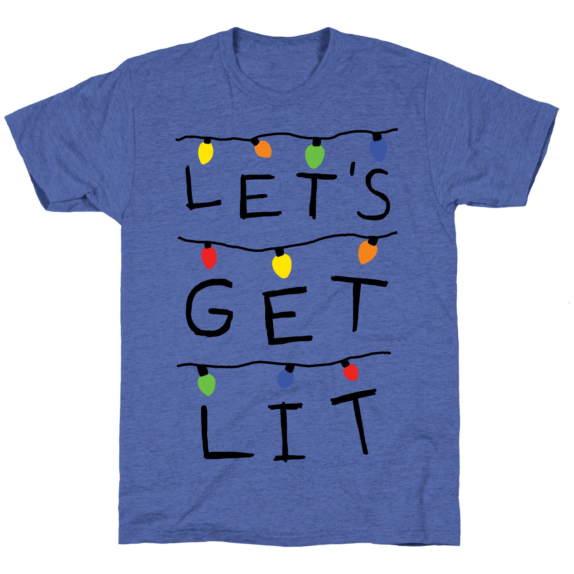 Let's Get Lit Christmas Lights Unisex Triblend Tee