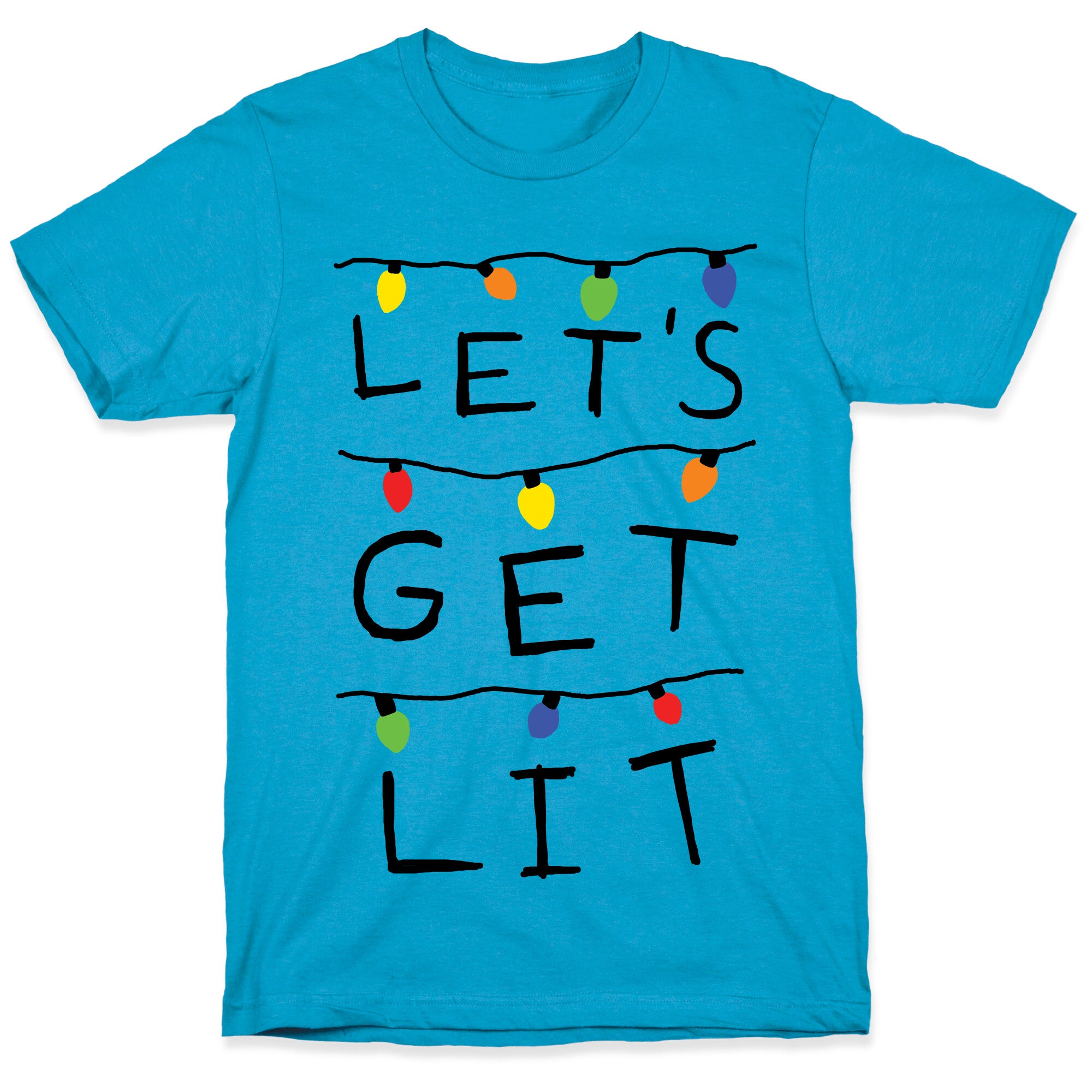 Let's Get Lit Christmas Lights Unisex Triblend Tee