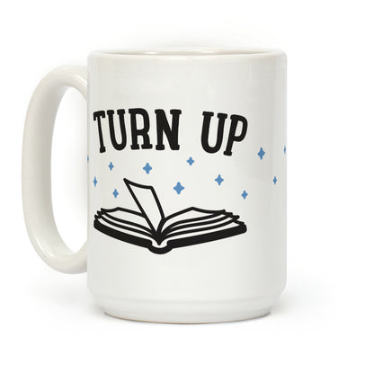 Turn Up Book Coffee Mug