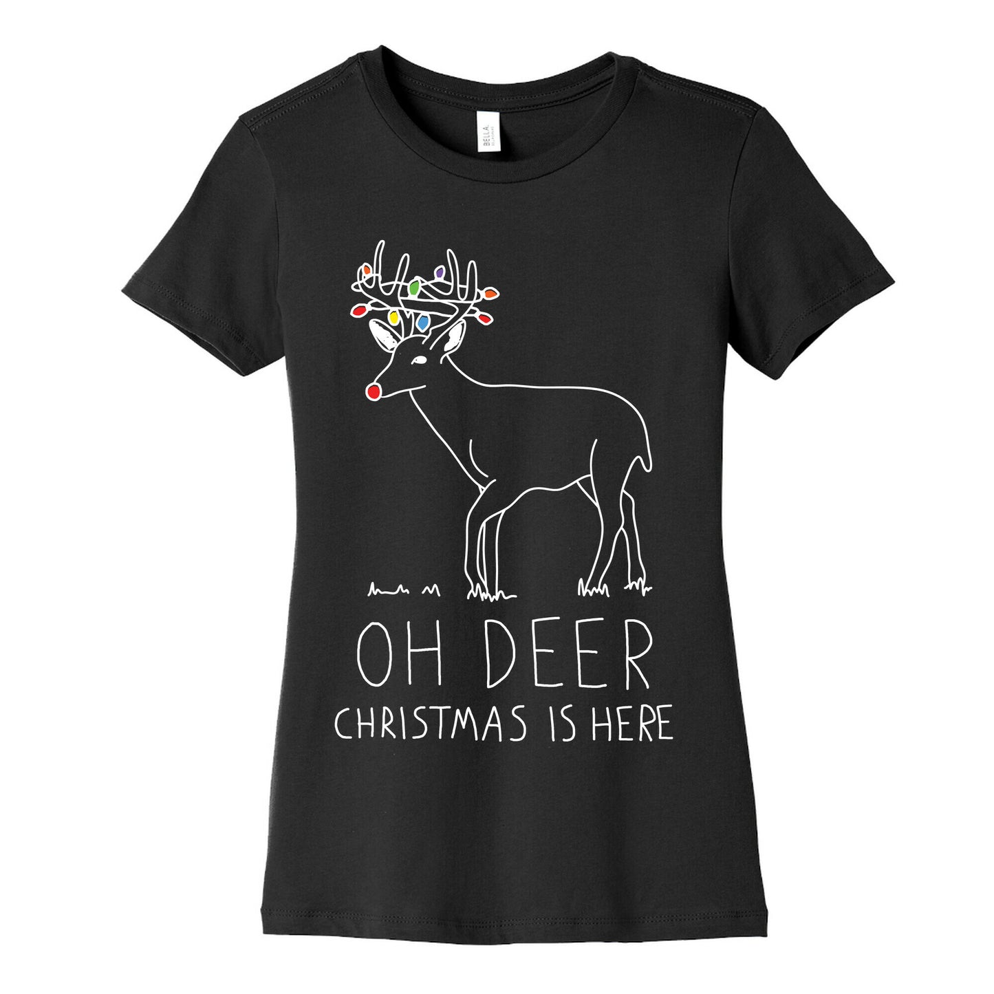 Oh Deer Christmas Is Here Women's Cotton Tee