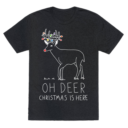 Oh Deer Christmas Is Here Unisex Triblend Tee