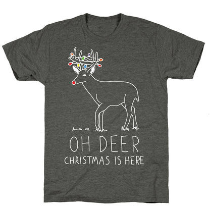 Oh Deer Christmas Is Here Unisex Triblend Tee