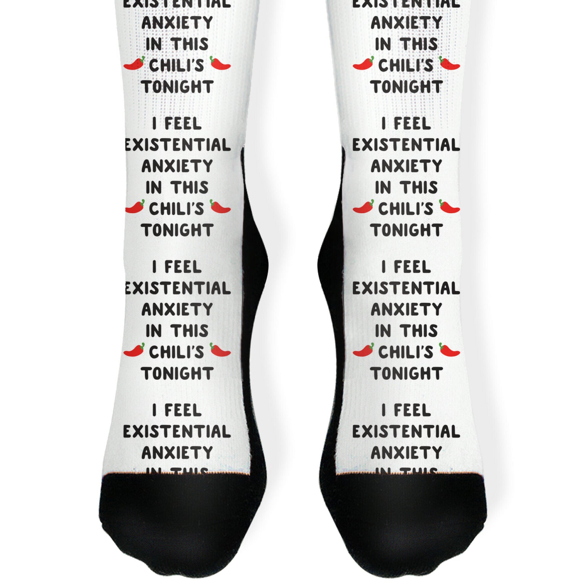 I Feel Existential Anxiety In This Chili's Tonight Socks