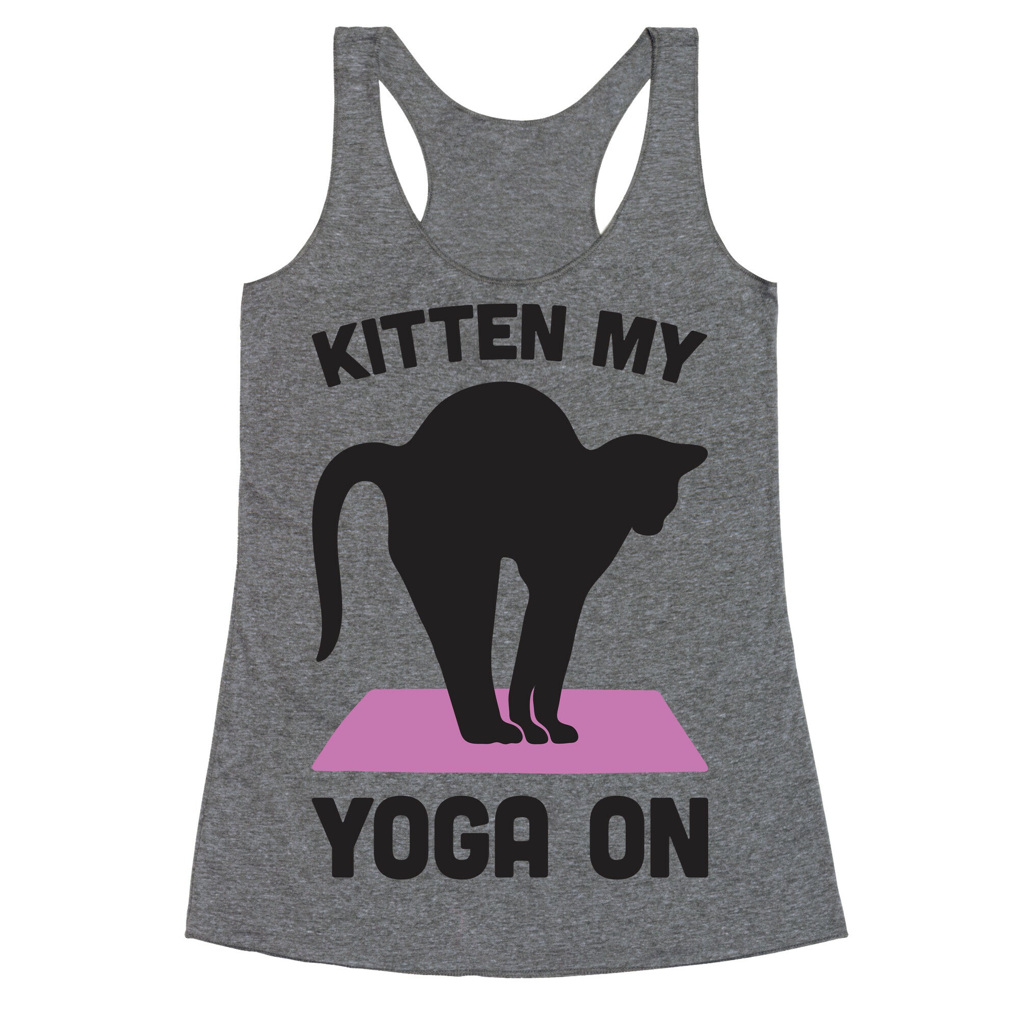 Kitten My Yoga On Racerback Tank
